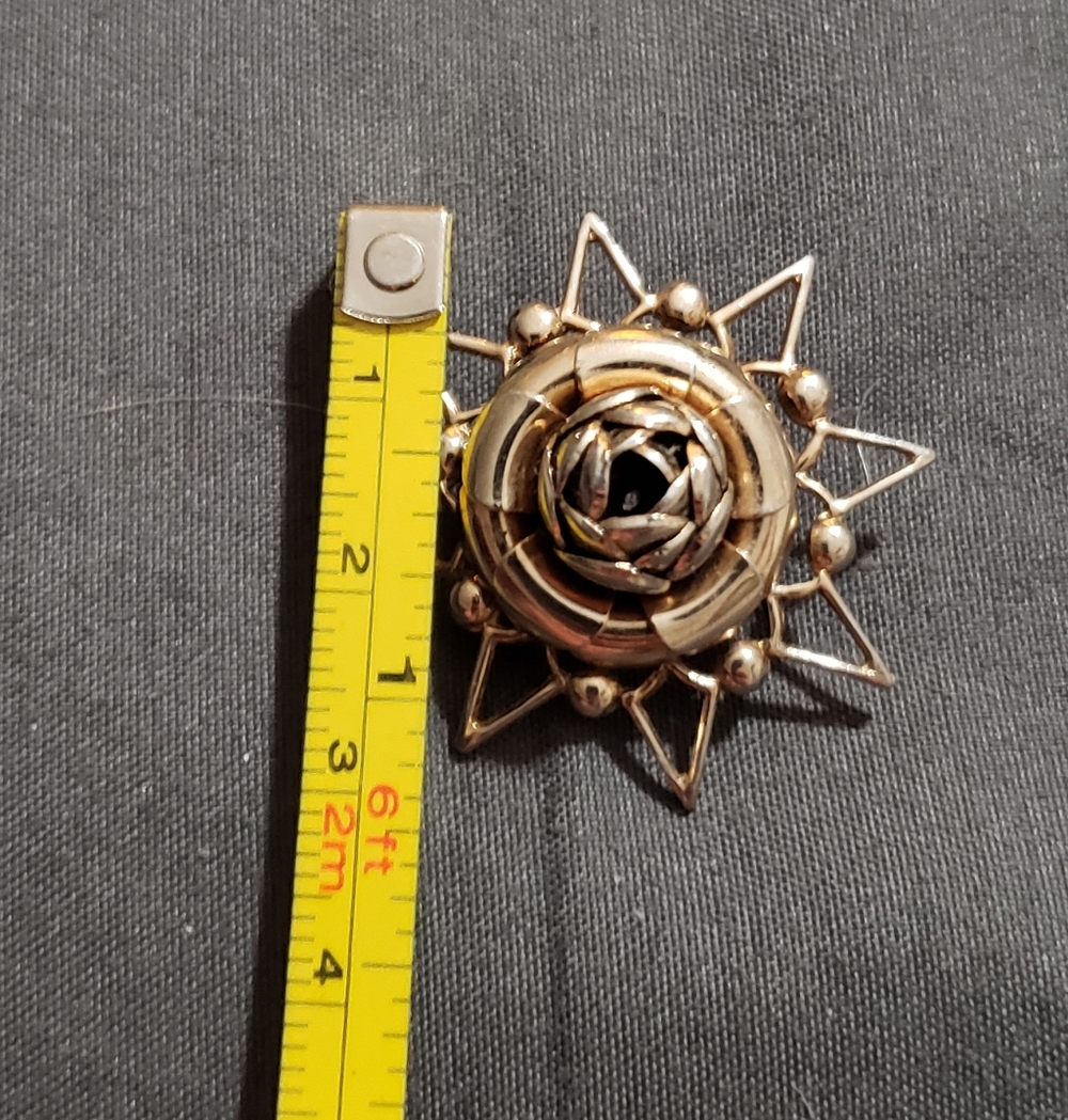 🌟 VINTAGE BROOCH LOT | 3-Piece MCM Rhinestone & Floral Statement Pins - Picture 15 of 16
